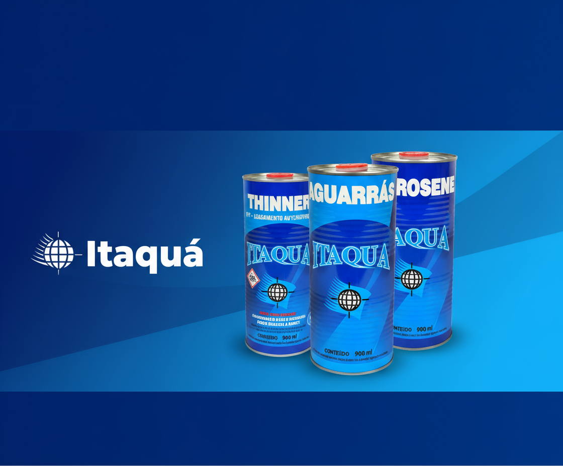 Alguns produtos da linha de diluentes e solventes da Itaquá Indústria Química